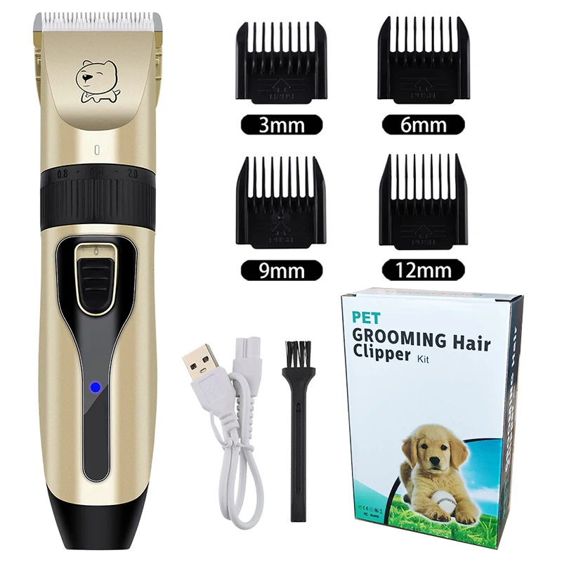 cutting dog hair with clippers